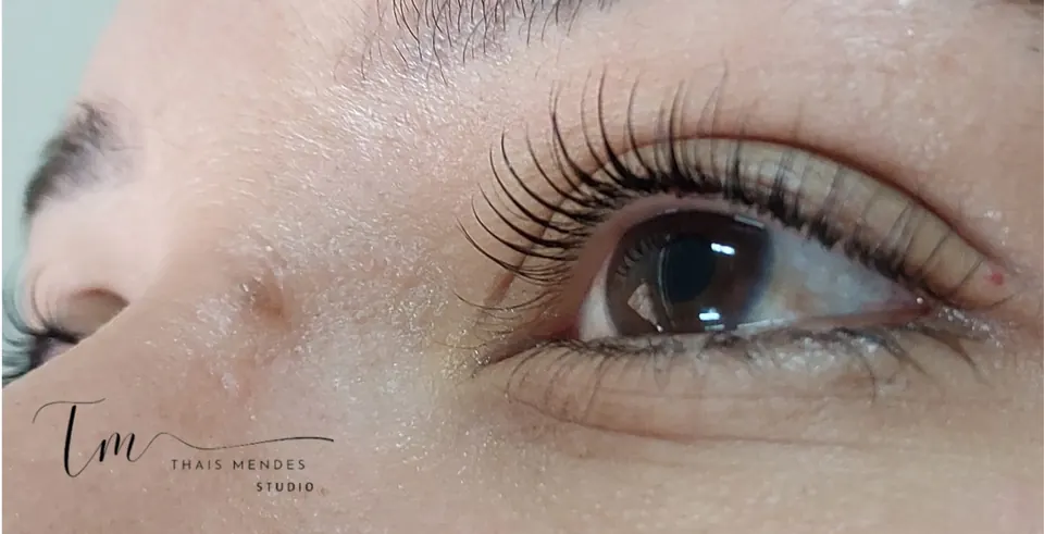 Olhos vistos de frente com os cílios em destaque